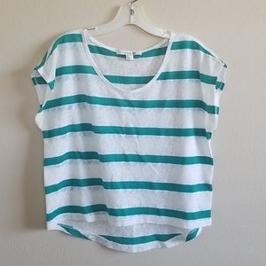 Forever 21 Lace striped scoop neck top